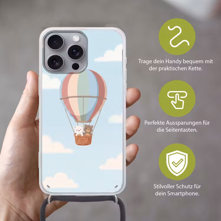 Luchtballon - Beren - Pastel Hoesje iPhone 16 Pro Max met koord klein -sfeer2_DE
