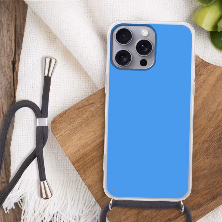 Bright - Azure - Blauw Hoesje iPhone 16 Pro Max met koord klein 804 -sfeer4