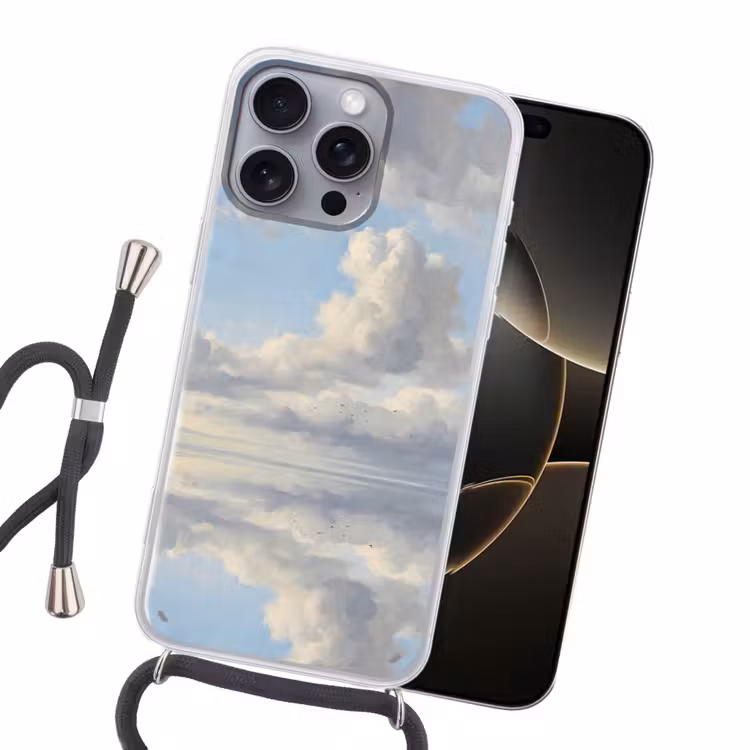 Lucht - Wolken - Natuur - Klassiek - Blauw Hoesje iPhone 16 Pro Max met koord klein -sfeer1