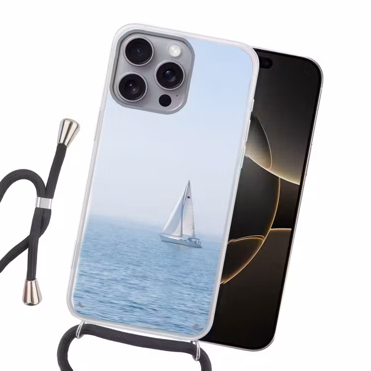 Horizon - Zeilboot - Zee Hoesje iPhone 16 Pro Max met koord klein -sfeer1
