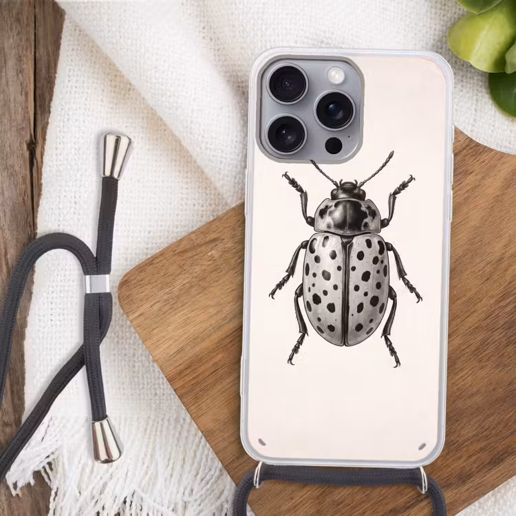 Kever - Insect - Vintage Hoesje iPhone 16 Pro Max met koord klein -sfeer4