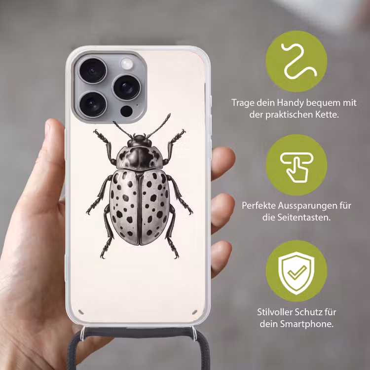 Kever - Insect - Vintage Hoesje iPhone 16 Pro Max met koord klein -sfeer2_DE