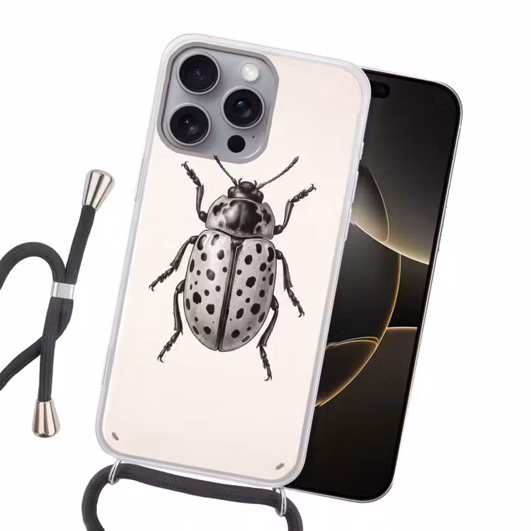 Kever - Insect - Vintage Hoesje iPhone 16 Pro Max met koord klein -sfeer1