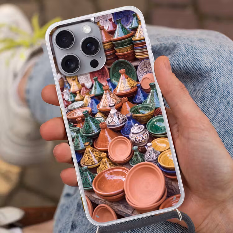 Handyhülle mit Band - Keramik – Bunt – Muster - Aardewerk - Kleurrijk - Patroon Hoesje iPhone 16 Pro Max met koord klein