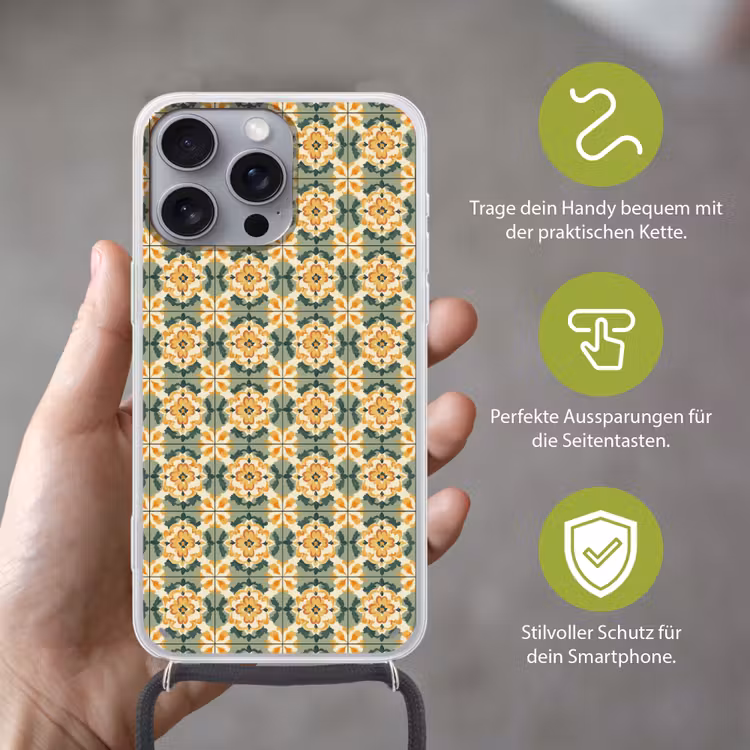 Keramiek - Verweerd - Kleurrijk Hoesje iPhone 16 Pro Max met koord klein 804 -sfeer2_DE
