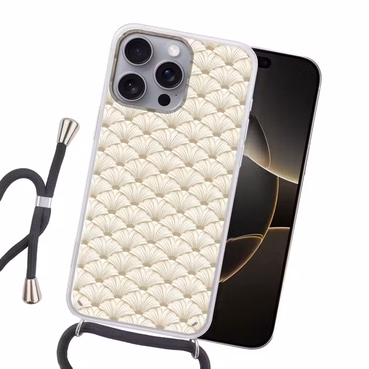 Klassiek - Art - Beige Hoesje iPhone 16 Pro Max met koord klein 804 -sfeer1