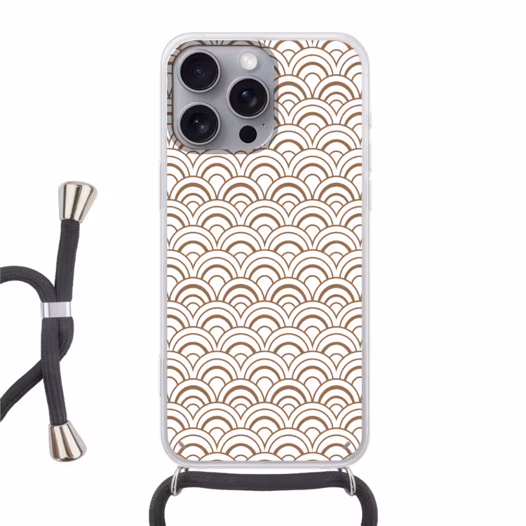 Klassiek - Motief - Terracotta Hoesje iPhone 16 Pro Max met koord klein 804 -3d