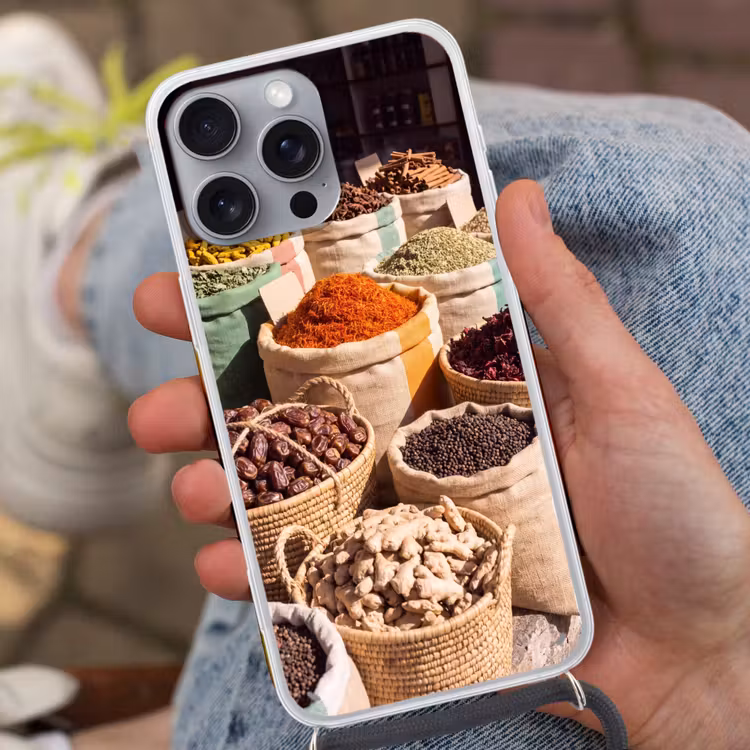 Handyhülle mit Band - Kräuter – Markt – Farbenfroh - Kruiden - Markt - Kleurrijk Hoesje iPhone 16 Pro Max met koord klein