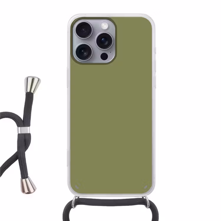 Herbal - Matcha - Groen Hoesje iPhone 16 Pro Max met koord klein 804 -3d