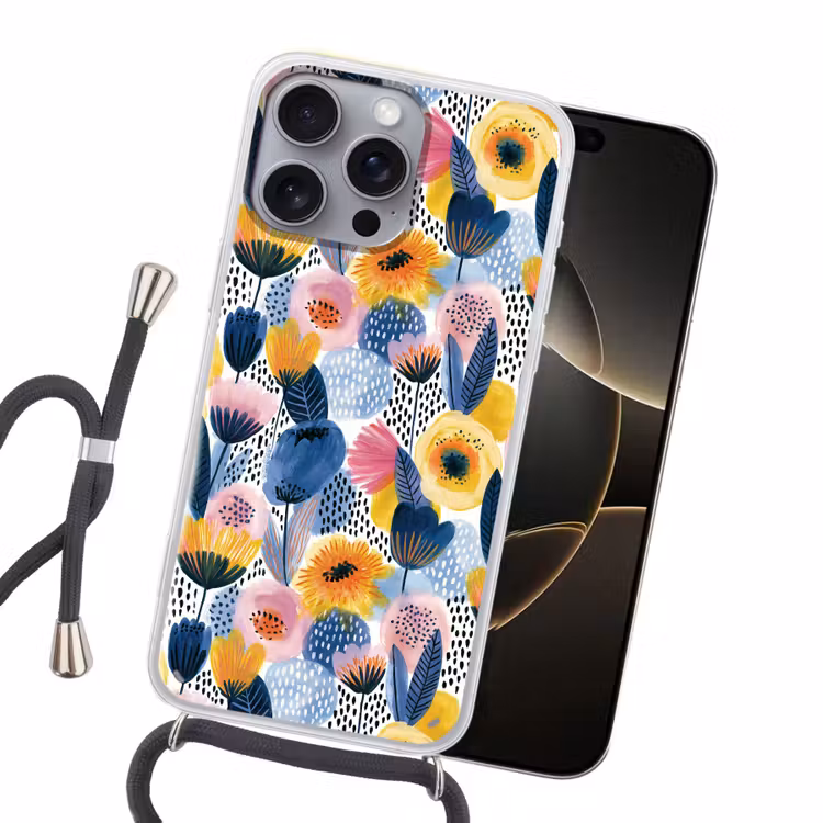 Creatief - Patroon - Kleurrijk Hoesje iPhone 16 Pro Max met koord klein 804 -sfeer1