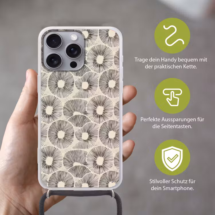 Cirkels - Patroon - Zwart Hoesje iPhone 16 Pro Max met koord klein 804 -sfeer2_DE