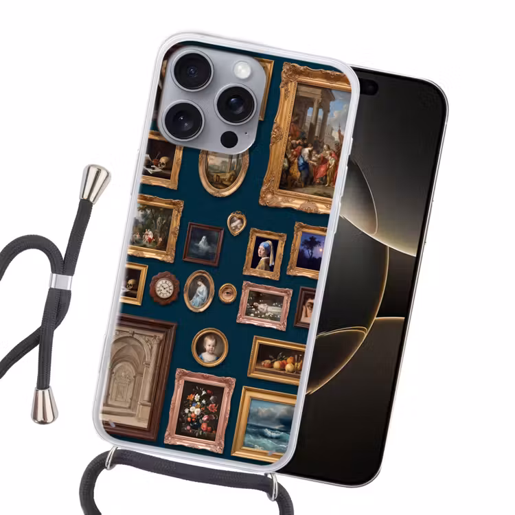 Kunst - Schilderijen - Decoratie - Klassiek - Groen Hoesje iPhone 16 Pro Max met koord klein -sfeer1