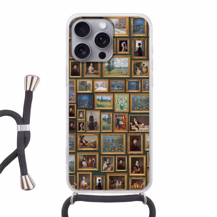 Kunst - Schilderijen - Collectie - Klassiek - Groen Hoesje iPhone 16 Pro Max met koord klein -3d