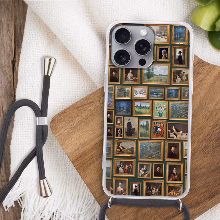 Kunst - Schilderijen - Collectie - Klassiek - Groen Hoesje iPhone 16 Pro Max met koord klein -sfeer4