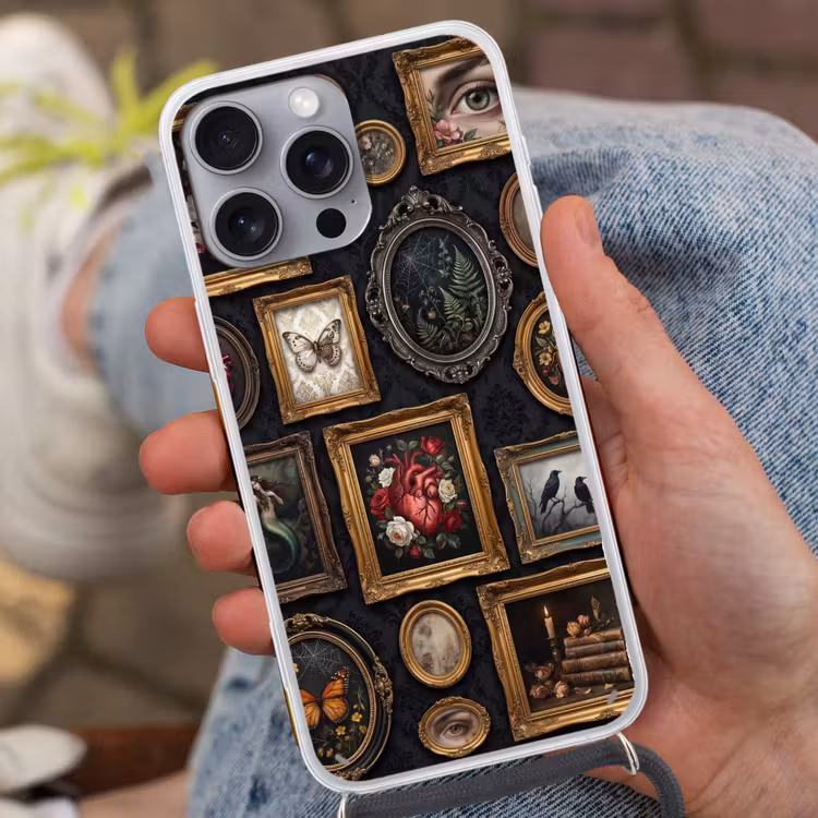 Kunst - Collectie - Vintage - Klassiek - Donker Hoesje iPhone 16 Pro Max met koord klein -sfeer3