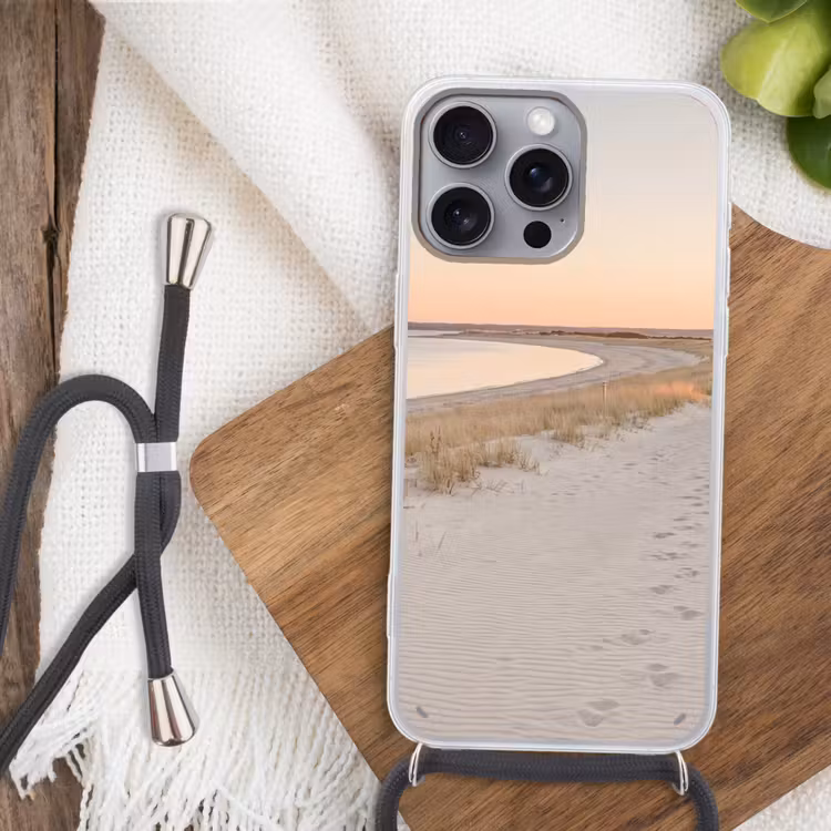 Kustlijn - Horizon - Hek Hoesje iPhone 16 Pro Max met koord klein -sfeer4