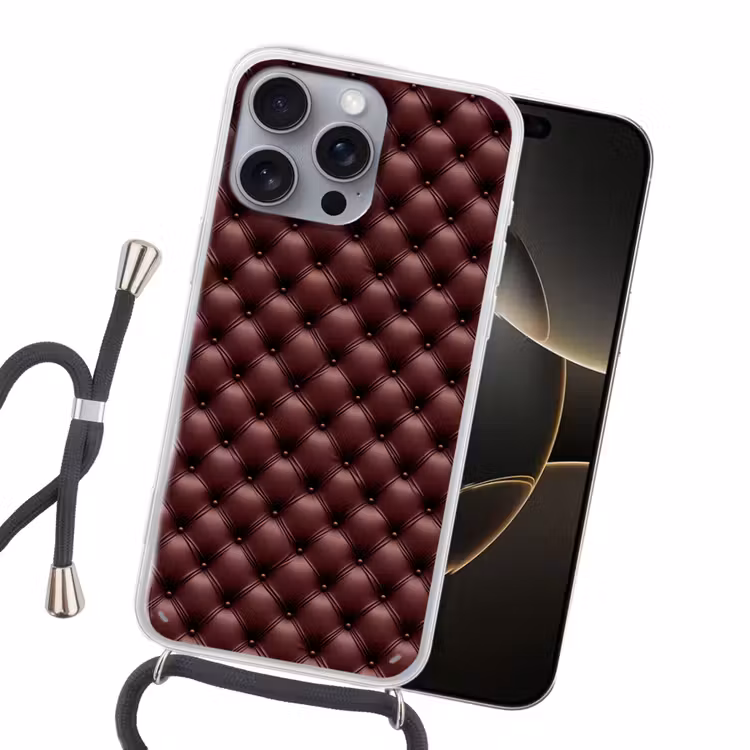 Leer - Patroon - Bordeaux Hoesje iPhone 16 Pro Max met koord klein 804 -sfeer1