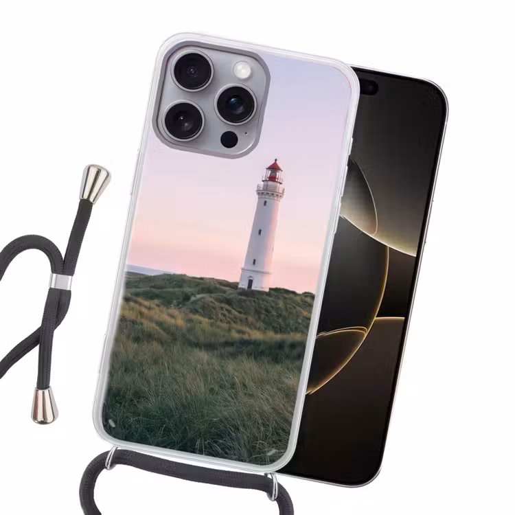 Vuurtoren - Duinlandschap - Zee Hoesje iPhone 16 Pro Max met koord klein -sfeer1