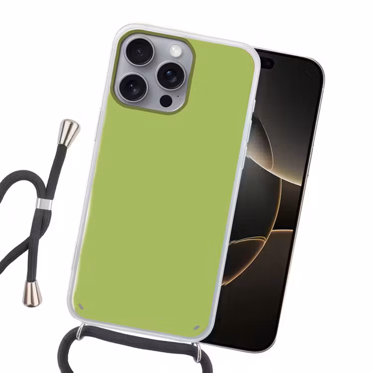 Lime - Glow - Groen Hoesje iPhone 16 Pro Max met koord klein 804 -sfeer1