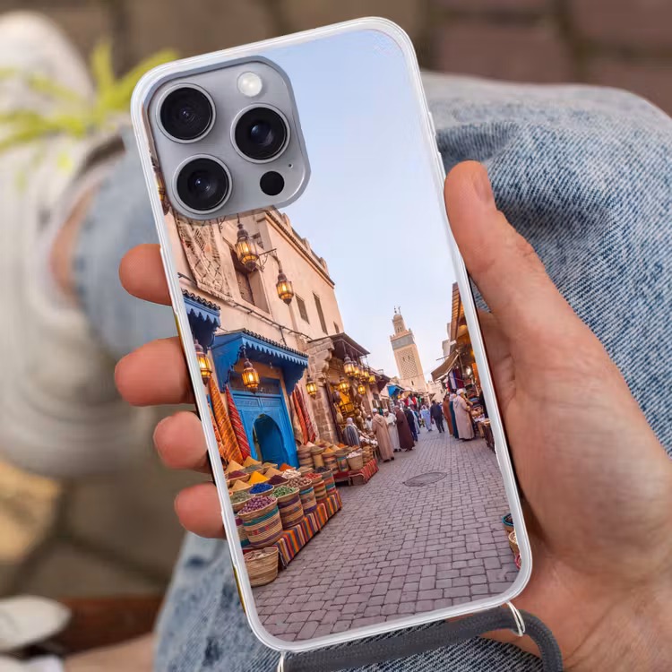 Handyhülle mit Band - Markt – Orientalisch – Farbenfroh - Markt - Oosters - Kleurrijk Hoesje iPhone 16 Pro Max met koord klein
