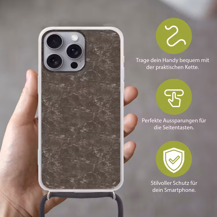 Marmer - Aders - Bruin Hoesje iPhone 16 Pro Max met koord klein 804 -sfeer2_DE