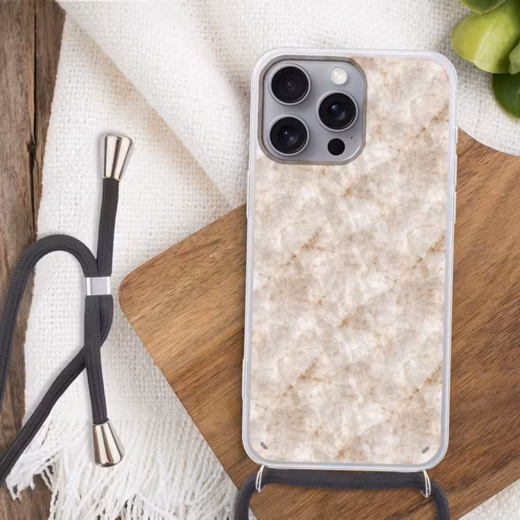 Marmer - Patroon - Klassiek Hoesje iPhone 16 Pro Max met koord klein 804 -sfeer4