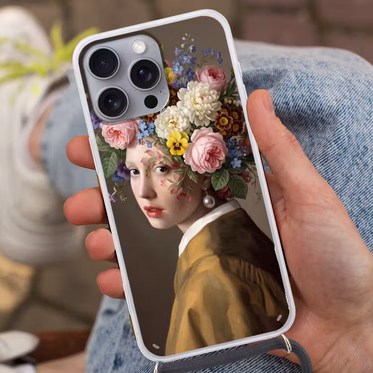 Meesterwerk - Modern - Kleurrijk Hoesje iPhone 16 Pro Max met koord klein -sfeer3