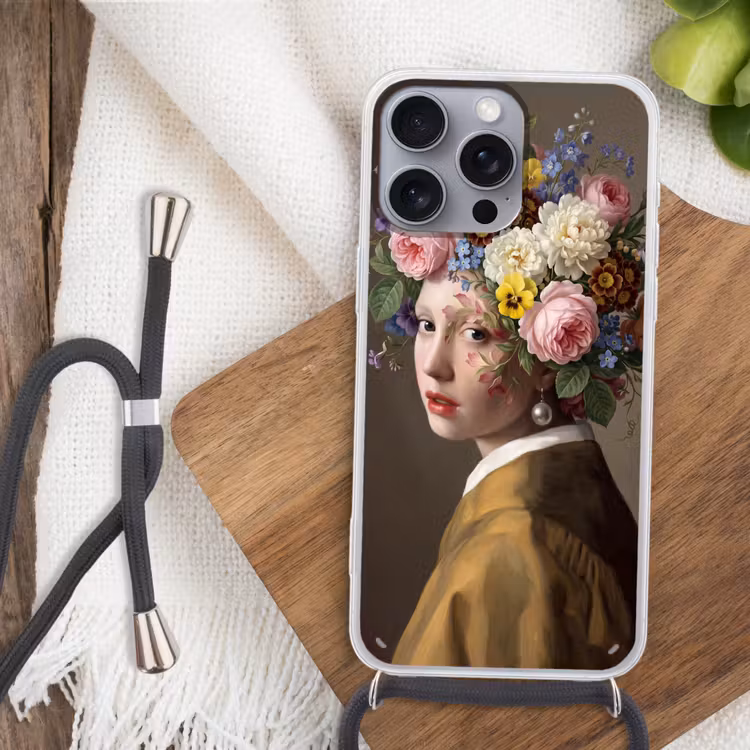 Meesterwerk - Modern - Kleurrijk Hoesje iPhone 16 Pro Max met koord klein -sfeer4