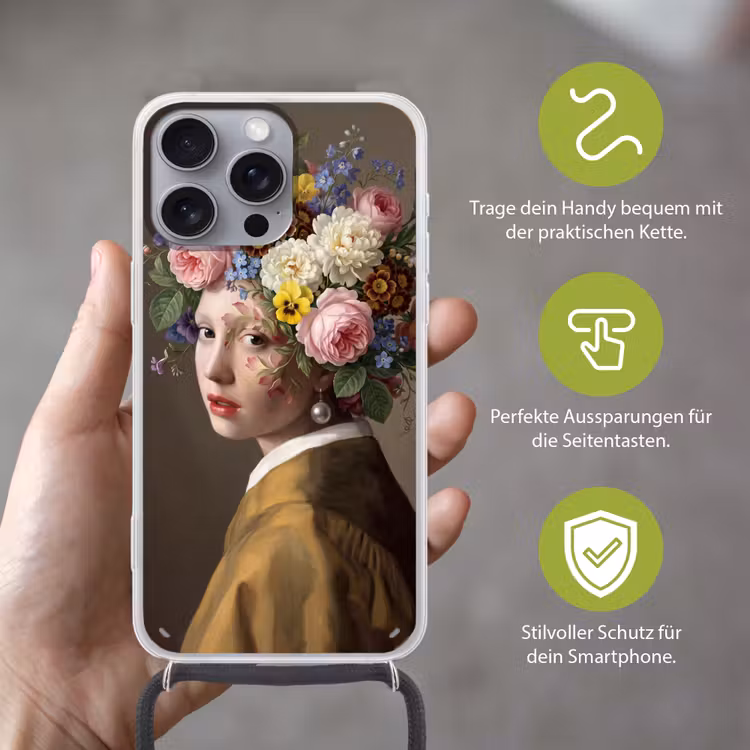 Meesterwerk - Modern - Kleurrijk Hoesje iPhone 16 Pro Max met koord klein -sfeer2_DE