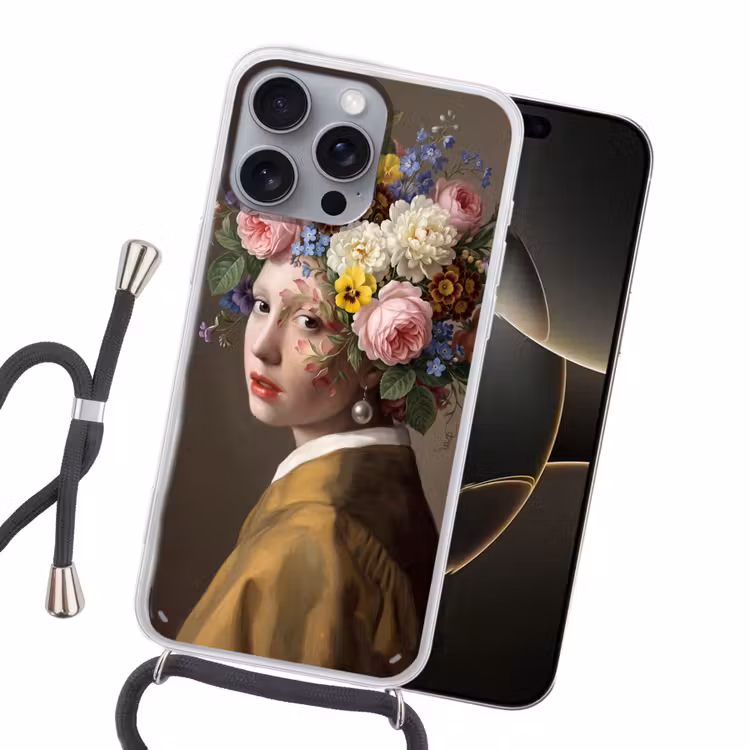 Meesterwerk - Modern - Kleurrijk Hoesje iPhone 16 Pro Max met koord klein -sfeer1