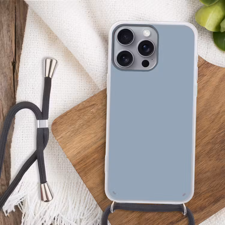 Mellow - Breeze - Blauw Hoesje iPhone 16 Pro Max met koord klein 804 -sfeer4