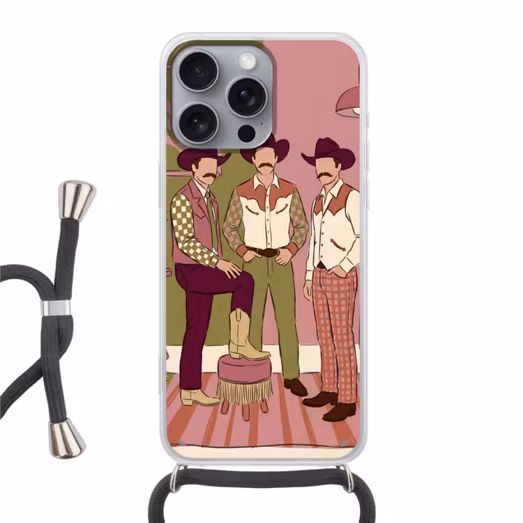 Mensen - Mannen - Hoeden - Retro - Interieur Hoesje iPhone 16 Pro Max met koord klein -3d