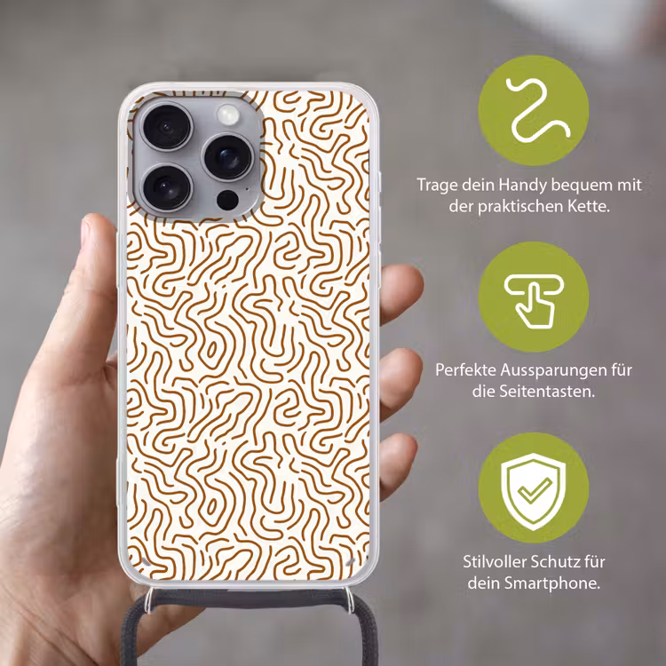 Minimalistisch - Patroon - Terracotta Hoesje iPhone 16 Pro Max met koord klein 804 -sfeer2_DE