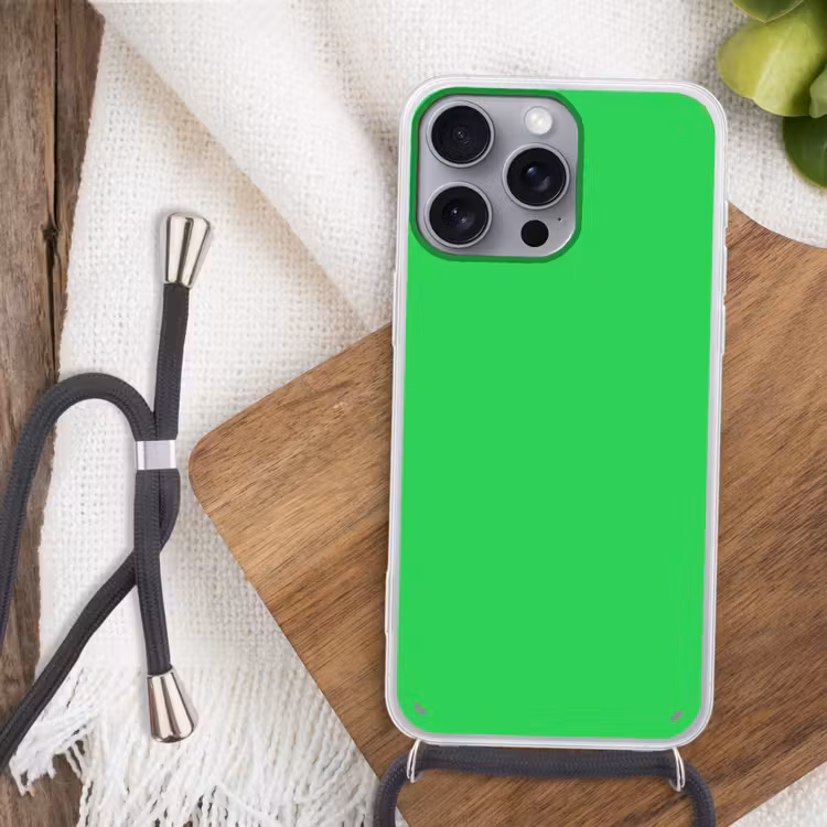 Mint - Green - Groen Hoesje iPhone 16 Pro Max met koord klein 804 -sfeer4