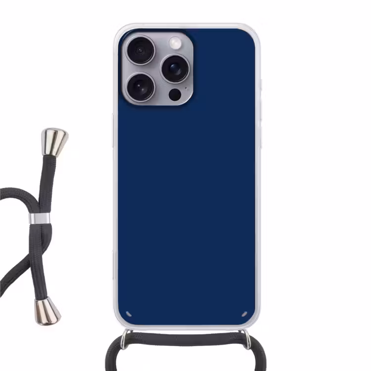 Midnight - Navy - Blauw Hoesje iPhone 16 Pro Max met koord klein 804 -3d