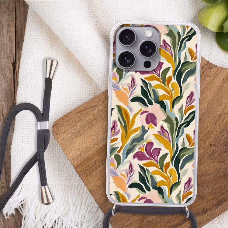 Modern - Abstract - Kleurrijk Hoesje iPhone 16 Pro Max met koord klein 804 -sfeer4