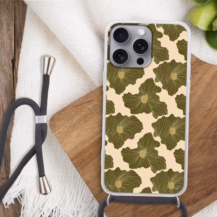 Modern - Abstract - Groen Hoesje iPhone 16 Pro Max met koord klein 804 -sfeer4