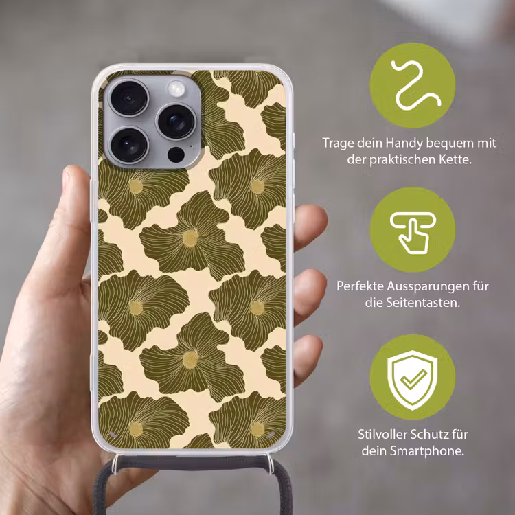 Modern - Abstract - Groen Hoesje iPhone 16 Pro Max met koord klein 804 -sfeer2_DE