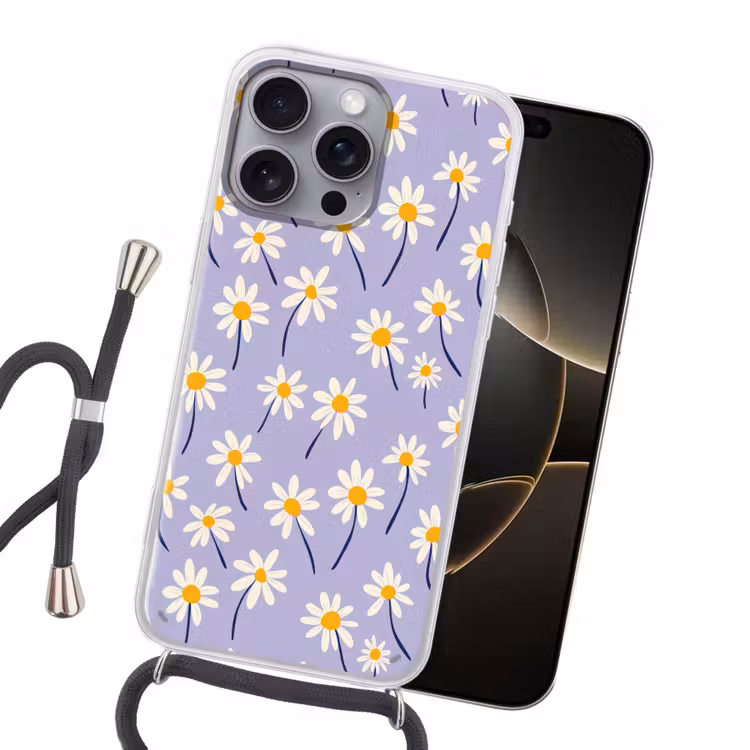 Modern - Madelief - Paars Hoesje iPhone 16 Pro Max met koord klein 804 -sfeer1