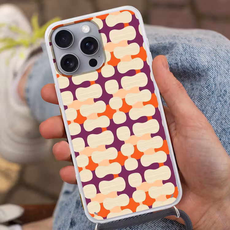 Modern - Patroon - Kleurrijk Hoesje iPhone 16 Pro Max met koord klein 804 -sfeer3