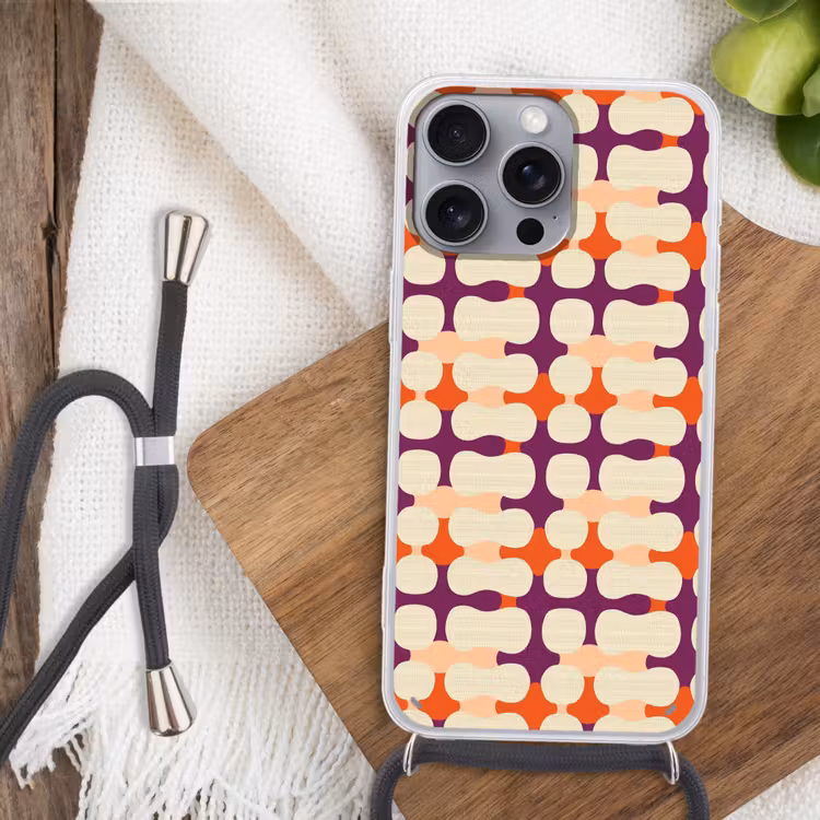 Modern - Patroon - Kleurrijk Hoesje iPhone 16 Pro Max met koord klein 804 -sfeer4