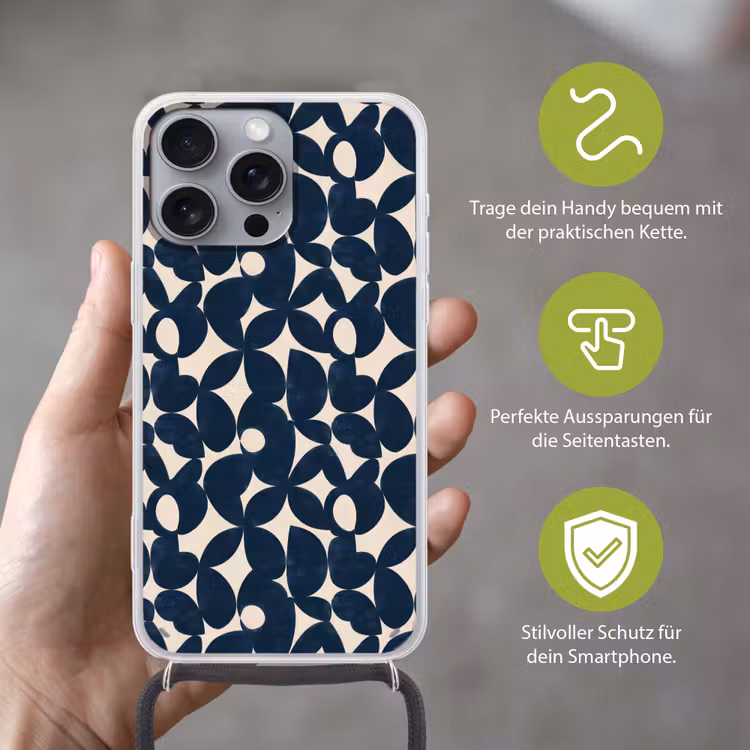 Modern - Geometrisch - Blauw Hoesje iPhone 16 Pro Max met koord klein 804 -sfeer2_DE