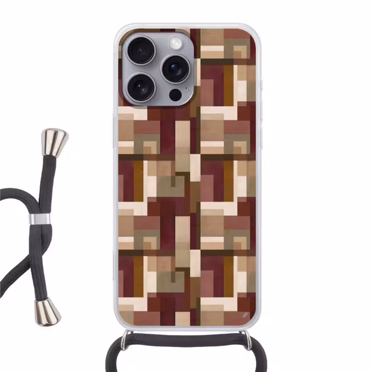 Modern - Geometrie - Kleurrijk Hoesje iPhone 16 Pro Max met koord klein 804 -3d