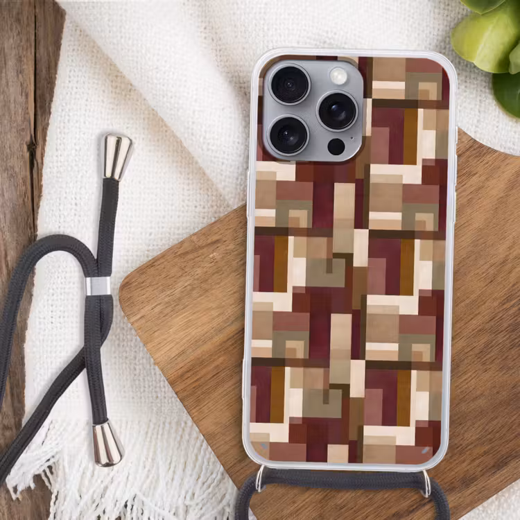 Modern - Geometrie - Kleurrijk Hoesje iPhone 16 Pro Max met koord klein 804 -sfeer4