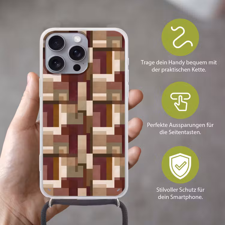 Modern - Geometrie - Kleurrijk Hoesje iPhone 16 Pro Max met koord klein 804 -sfeer2_DE