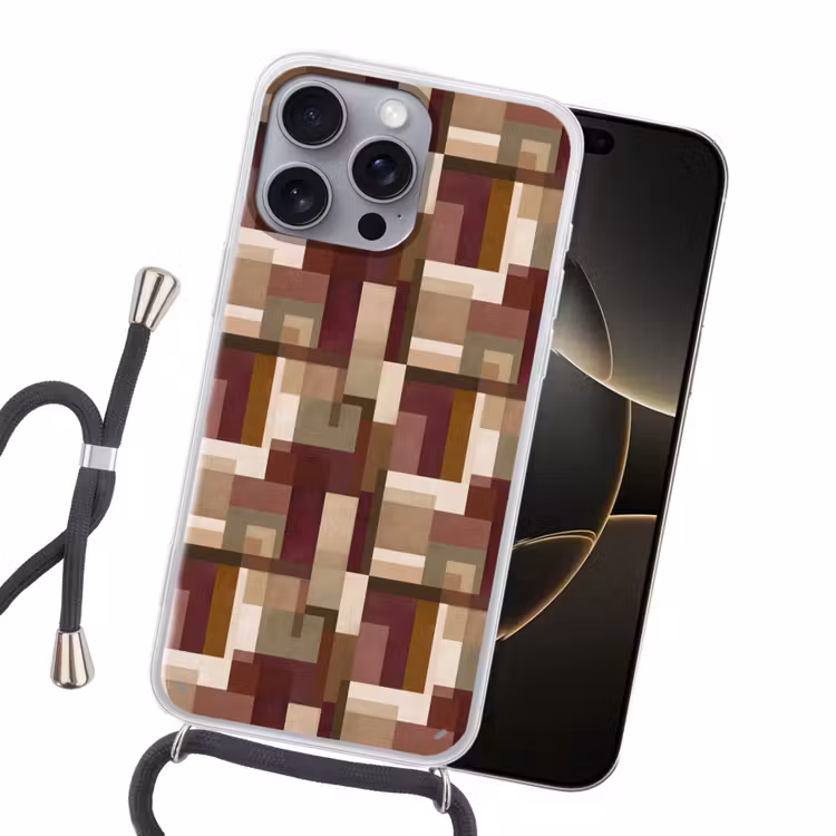 Modern - Geometrie - Kleurrijk Hoesje iPhone 16 Pro Max met koord klein 804 -sfeer1