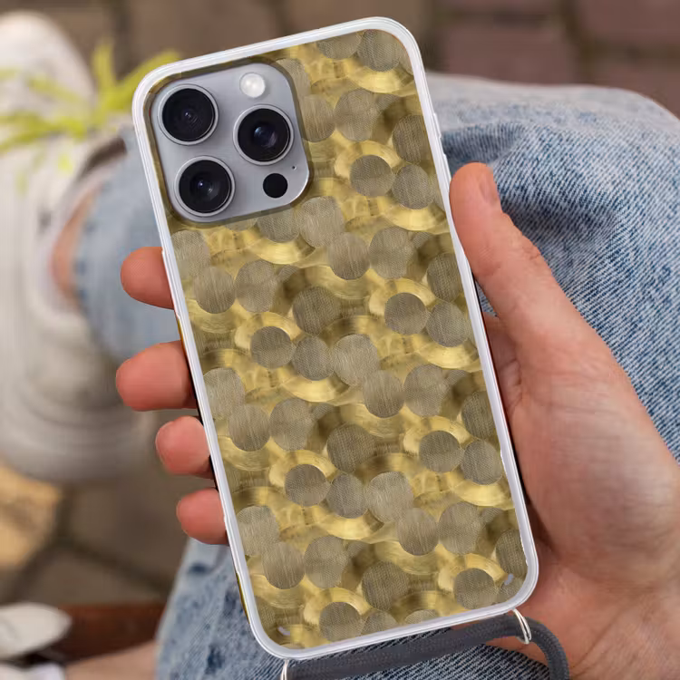 Modern - Geometrisch - Goud Hoesje iPhone 16 Pro Max met koord klein 804 -sfeer3