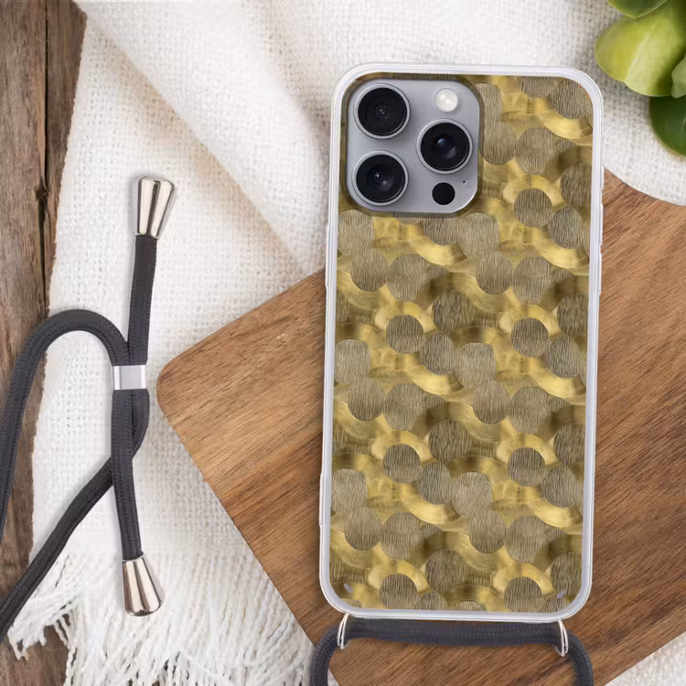 Modern - Geometrisch - Goud Hoesje iPhone 16 Pro Max met koord klein 804 -sfeer4