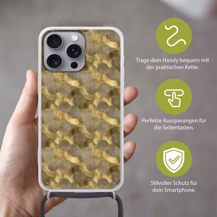 Modern - Geometrisch - Goud Hoesje iPhone 16 Pro Max met koord klein 804 -sfeer2_DE