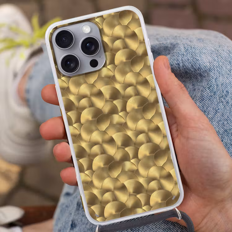 Modern - Cirkel - Goud Hoesje iPhone 16 Pro Max met koord klein 804 -sfeer3